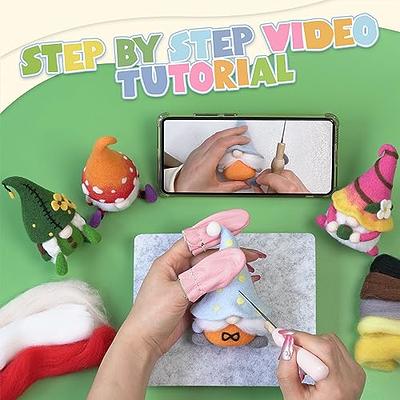 COZYMATE Needle Felting Kit 4PCS Gnome Felting Kits for Beginners