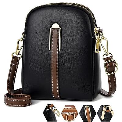 Black Litchi Grain Leather Wide Strap Hobo Bag