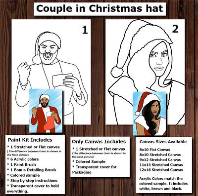 Mr & Mrs Claus/Pre-Drawn/Outline/Sketched Canvas, Teen/Adult Painting, Date  Night Paint Kit, Paint & Sip, Diy Paint Party - Yahoo Shopping