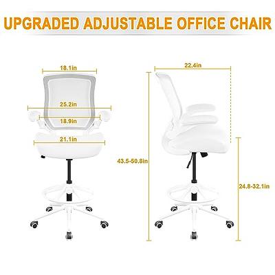 BOJUZIJA Drafting Tall Office Standing Computer Desk Chair with