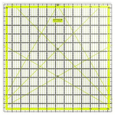 Arteza Quilting Ruler, Laser Cut Acrylic Quilters' Ruler with Patented  Double Colored Grid Lines for Easy