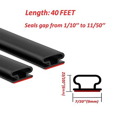 Black Rubber Weather Stripping Door Seal Strip, Self-Adhesive Door