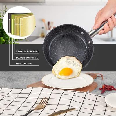 Egg Pancake Steak Nonstick Frying Pan Wood Handle Wok Stainless