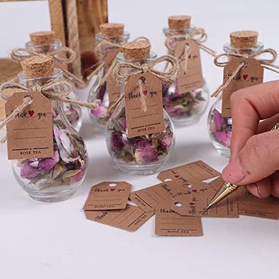 Pack of 10 Tea Party Favors Bulk, Personalized Rustic Wedding Favors for  Guest, Glass Tea Jar Thank You Gifts for Your Guest (Rose Tea)