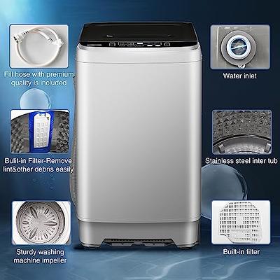 Comfee Portable Washing Machine, 0.9 Cu.Ft Compact Washer with LED Display, 5 Wash Cycles, 2 Built-In Rollers, Space Saving Full-Automatic Washer