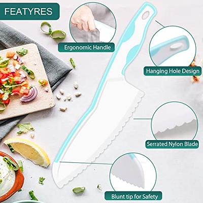 18 Pcs Kids Plastic Knife Set with Cutting Board Toddler Knife Tools,  Including 9 Child Safe Knife 9 Kids Chopping Board Kids Cooking Utensils  for