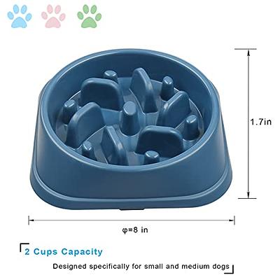 LEACOOLKEY Plastic Dog Bowl,Slow Eating Dog Feeder,No Chocking