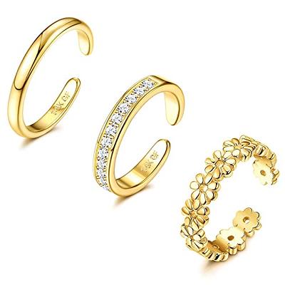 2mm Double Stack 14K Gold Pink Gold Toe Rings-thunohoangphong.vn