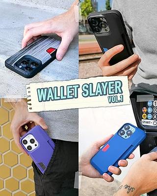 Smartish iPhone 14 Pro Max Wallet Case - Wallet Slayer Vol. 2 [Slim + Protective] Credit Card Holder with Kickstand - Black Tie Affair