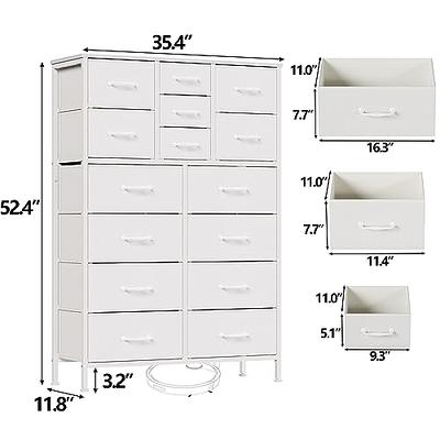 Furnulem White Dresser, Tall Storage Tower Standing Organizer with