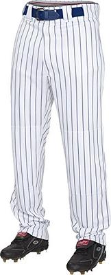 Champro Triple Crown Open Bottom Pinstripe Youth Baseball Pants - M / White/Black