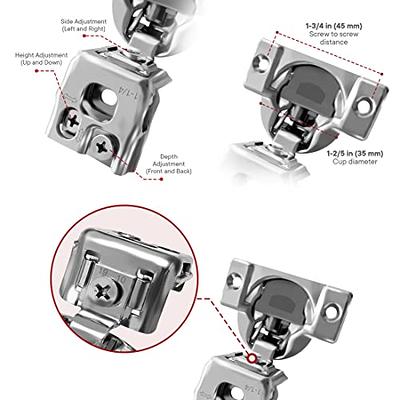 Soft Close Cabinet Hinges, 3/4 Full Overlay 105° Face Frame