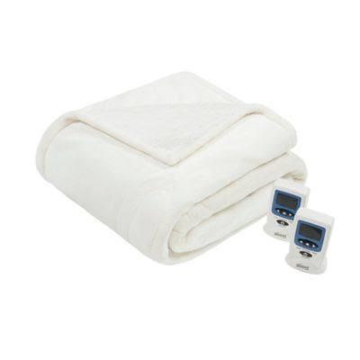 Beautyrest Heated Microlight to Berber Queen Blanket in Ivory