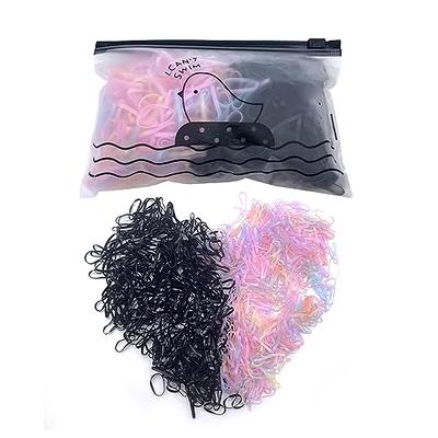 2 Packs of 1000 Mini Rubber Bands Black, Girls Hair Rubber Bands For  Braiding 