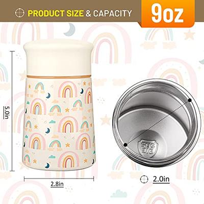 Charcy 9 Ounce Kids Thermos for Hot Food - Insulated Food Jar for Hot &  Cold Food - Flat Lid Ivory Rainbow - Yahoo Shopping