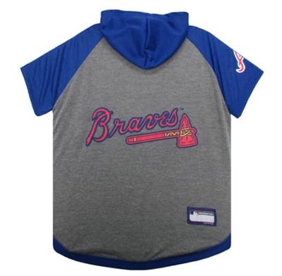 MLB Hoodie for Dogs & Cats - Atlanta Braves Dog Hooded T-Shirt, X