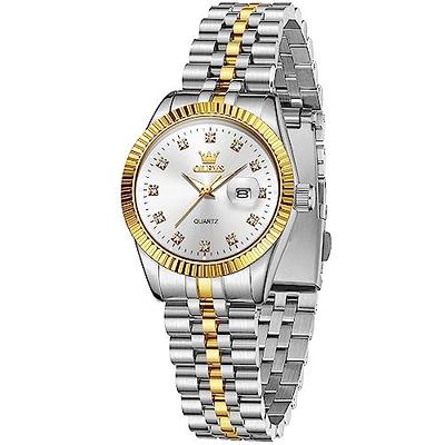 OLEVS Luxury Ladies Watches,Women's Watch with Day and Date,Female Watch  for Small Wrist,Gold Stainless Steel Watches for Women,Easy Read Ladies  Wrist