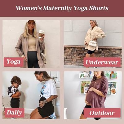 YOLIX 2 Pack Maternity Shorts Over Belly, High Waisted Black Workout 8” Pregnancy  Biker Shorts with Pockets - Yahoo Shopping