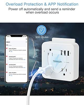 Generic Outdoor Smart Plug, TESSAN WiFi Smart Outlet Switch with 3  Individual Sockets Work with Alexa Echo Google Home, Wireless Remote