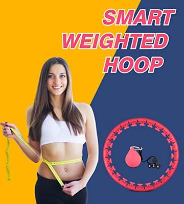 Infinity Hoop - The Ultimate Hula Hoop Weight Loss - 24 Detachable Knots  with 360 Degree Auto Rotation - Size Adjustable Weighted Hula Hoop - Weight