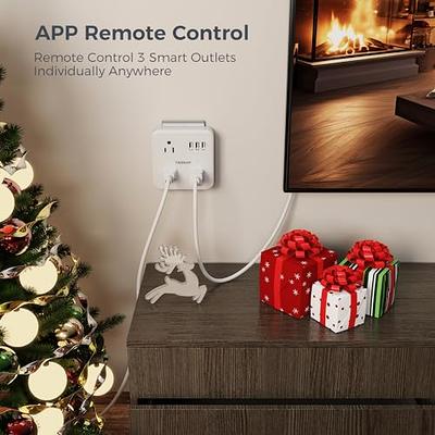 Smart Plug Outlet Extender Compatible with Alexa Google Home, TESSAN WiFi  Multi Plug Outlet with 3