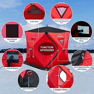 Your Choice Pop Up 3-4 Person Ice Fishing Shelter, Fully Insulated