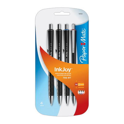 Paper Mate Flair 4pk Marker Pens Felt Tip 0.7mm Black