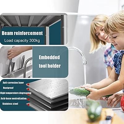 Commercial Restaurant Sink Utility Sink Stainless Steel Free-standing  Kitchen Sink Set Single Bowl w/ Faucet & Drainboard for Laundry Garage  Camping 120x50x80cm/47.2x19.7x31.5in Right - Yahoo Shopping
