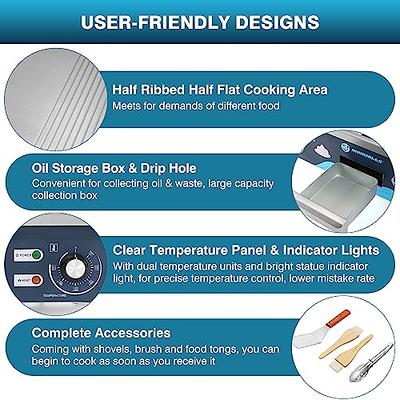 IRONWALLS Commercial Electric Griddle 29, 110V 4400W Stainless Steel  Countertop Griddle Nonstick Flat Top Grill Indoor with 122 ℉-572 ℉Dual  Temperature Control for Restaurant Kitchen (Without Plug) - Yahoo Shopping