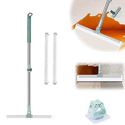 JOYBOS Floor Scrub Brush 2 In 1 Garage Bathroom Wiper Stiff Bristle Window  Squeegee Magic Broom