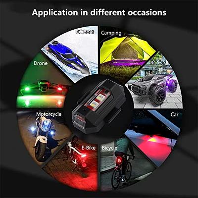 LED Strobe Light for Motorcycle, 7 Colors Rechargeable Remote Control LED  Lights for Cars Bike Truck Scooter Mini Aircraft Drone Anti-Collision