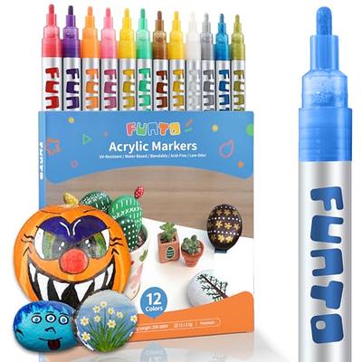 ARTISTRO 12 Acrylic Paint Pens for Fabric, Canvas, Rock, Glass, Wood - 3mm  Medium Tip Paint Markers-Ideal Art Supplies for Adults and Kids - Yahoo  Shopping