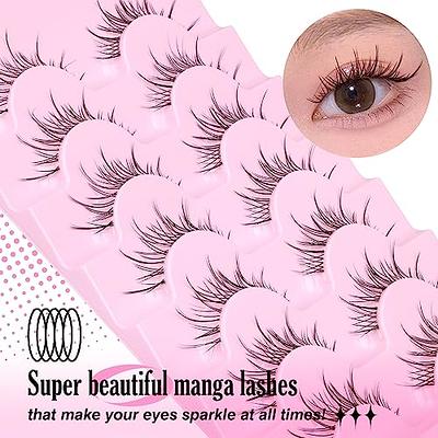 Lashes Natural Look False Eyelashes Wispy Cluster Lashes Manga Eyelash  Extensions Strip Clear Band Lashes Cat Eye Korean Short Anime Fake Lashes  Pack by Kiromiro - Yahoo Shopping