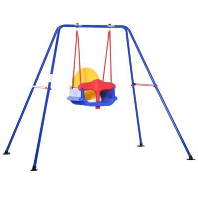 Outsunny Metal Toddler Swing Set With Baby Seat Harness Backyard Playground  Outdoor Garden Playset For Kid Age 3 36 Months, Red - Yahoo Shopping