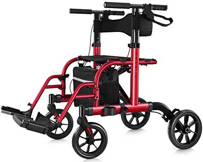 3 Wheel Rollator Walker with Seat for Slim Seniors, Padded