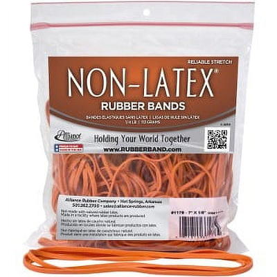 Alliance Rubber 25075 Sterling Rubber Bands Size #107, 1 lb Box Contains  Approx. 50 Bands (7 x 5/8, Natural Crepe) , Beige