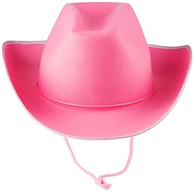 Silkfly 12 Pcs Felt Cowboy Hat with String Western Hat Black and