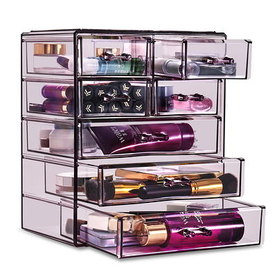 Sorbus X-large Clear Teal Makeup And Jewelry Organizer Case - 4