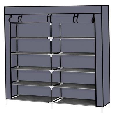 BYBLIGHT 70.86 in. H x 25.6 in. W Gray 30-Pairs Tall Shoe Storage