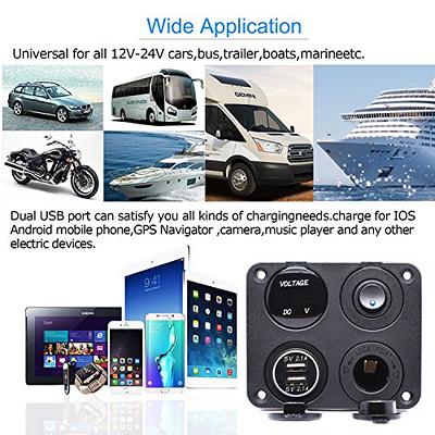 12 Volt Car Van RV Bus Truck Dual USB Charger Socket Adapter with