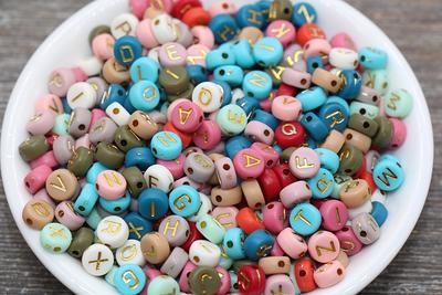Letter Beads For Jewelry Making,28 Style White Square A-z Alphabet