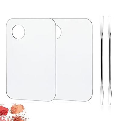 Makeup Mixing Palette, Upgrade Stainless Steel Metal Mixing Tray with  Spatula Artist Tool for Mixing Foundation