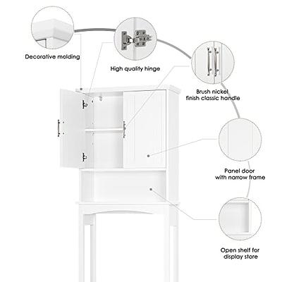 Spirich Over The Toilet Cabinet for Bathroom Storage, Above Toilet Storage  Cabinet with Glass Doors, Over Toilet Storage Shelf Organizer, White 