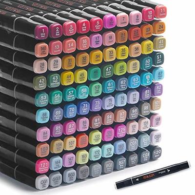 Banral 204 Colors Dual Tip Alcohol Based Markers, Twin Sketch Art