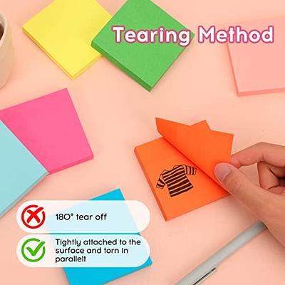 EOOUT 8 Pads Pastel Lined Sticky Notes 3x3 Inches Self-Stick Note Pads, 100  Sheets/Pad, Super Adhesive Memo Pads, Easy to Post Notes for Study, Work