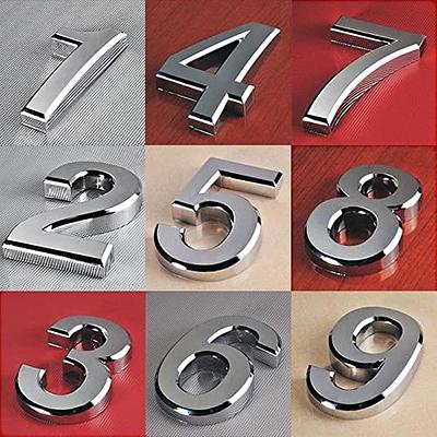 3 Inch Gold Modern House Numbers Mailbox Numbers 0-9 Self-Adhesive Street  Door Home Address Metal Numbers for Outside Or Inside Signs Easy Install 