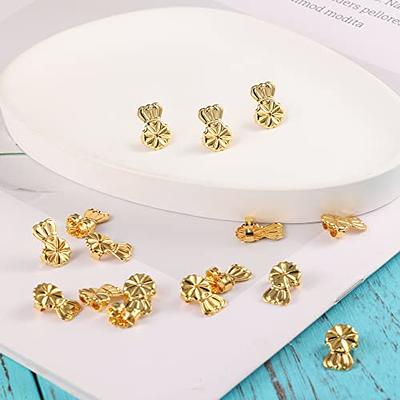 4 Pcs Earring Lifters, Golden Plated Love Earring Backs For Heavy Earring,  Hypoallergenic Silicone Earring Supports Adjustable Secure Earring Backs  For Studs Droopy Ears