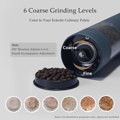 Electric Salt and Pepper Grinder Set USB Rechargeable - USB Type-C Cable,  LED Lights, Automatic Electric Pepper Salt Grinder Mill Refillable,  Adjustable Coarsen…