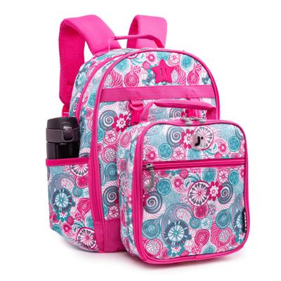 JWorld Lollipop 16 Rolling Backpack with Lunch Kit - Pink/Blue