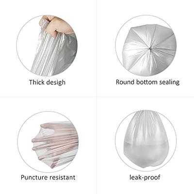 330 Counts Strong Trash Bags Garbage Bags by Teivio, Bathroom Trash Can Bin  Liners, Small Plastic Bags for home office kitchen (4 Gallon, Clear) Clear  4.0 Gallons